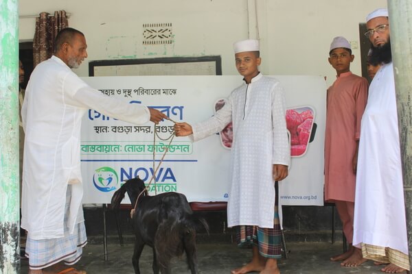 Distribution of goats to orphan students of Madrasah, Sep 2022