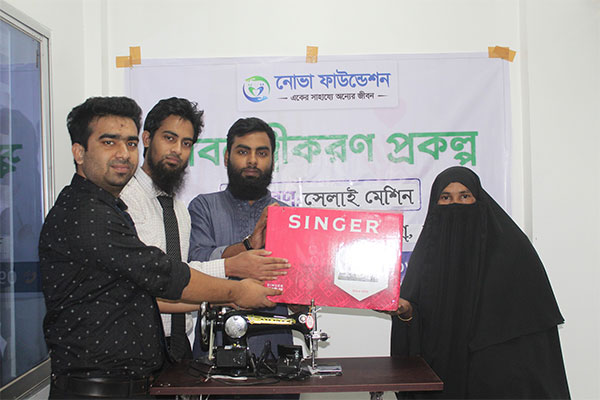 Distribution of free electric sewing machines for self-employment